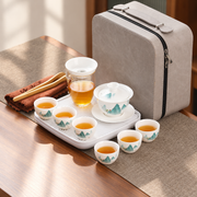 Teal Mountains · Six Cups · Tray & Larger Case