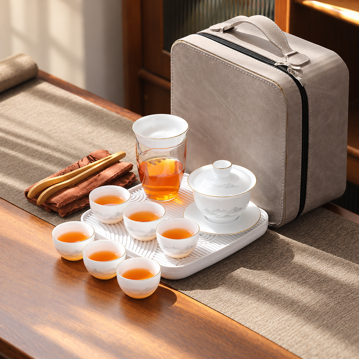 Misty Mountains · Translucent White · Six Cups · Tray & Larger Case