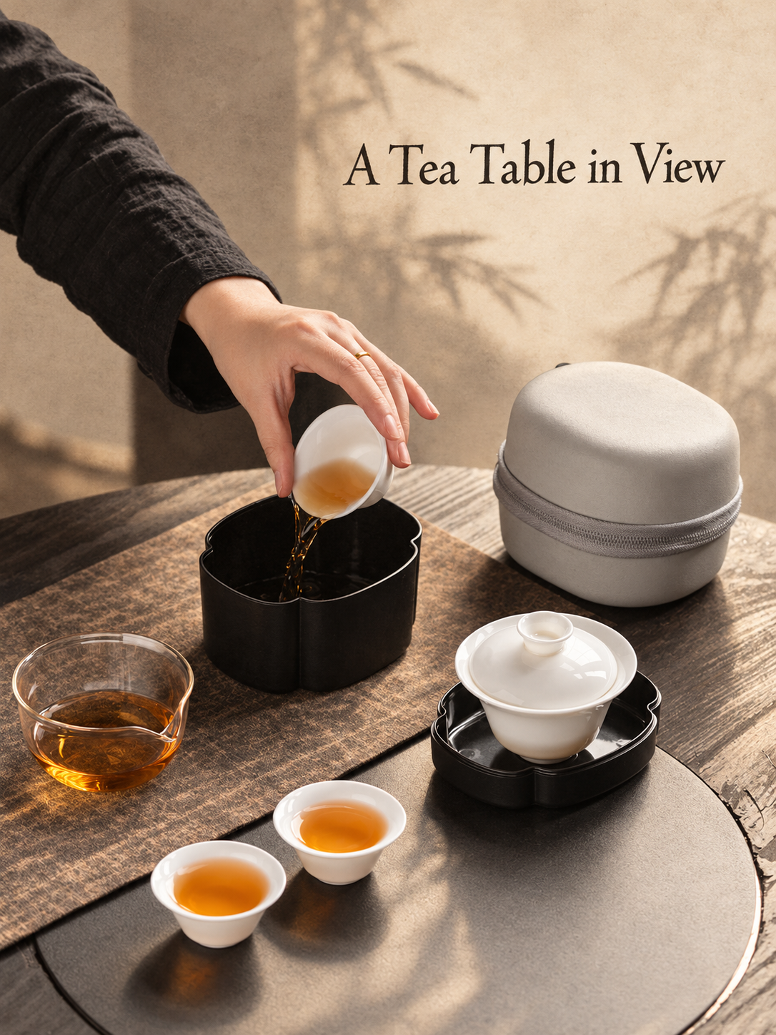 White Ceramic Gaiwan Travel Tea Sets — image 4