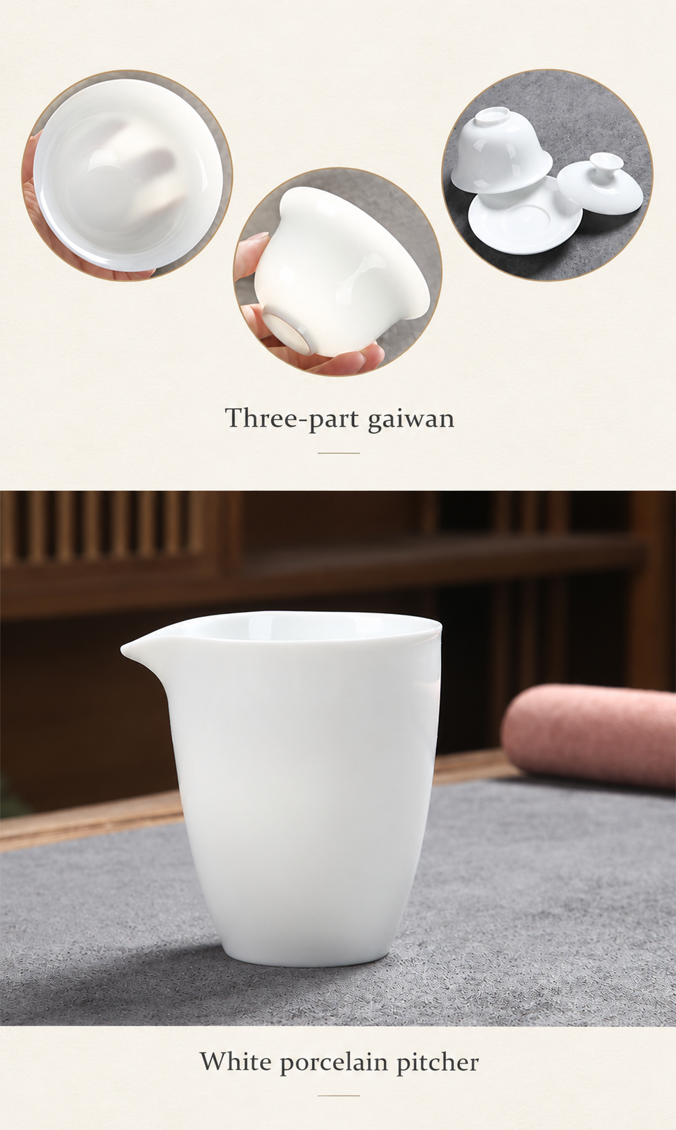 Gaiwan and porcelain pitcher