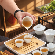 White Porcelain Travel Gaiwan Tea Set — image 3