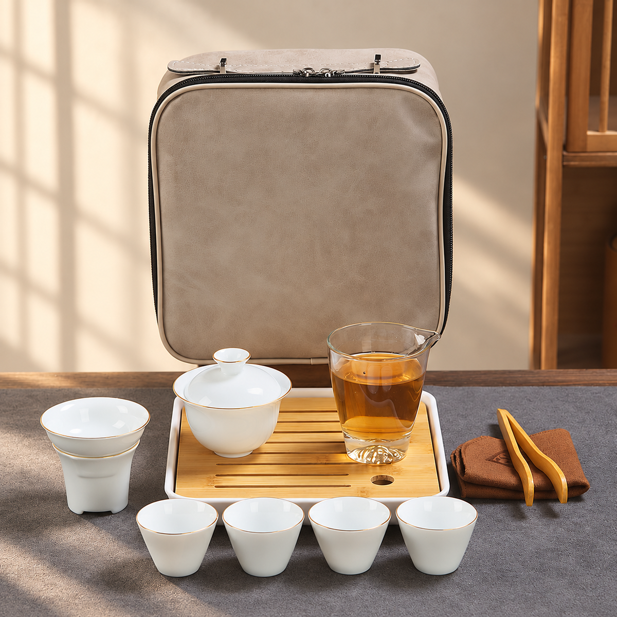 Gold-rim Douli — 4 Cups
