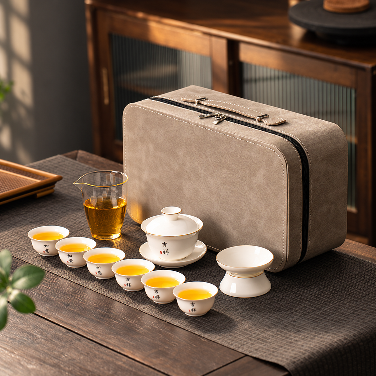 Jixiang Gold Rim · Glass Pitcher