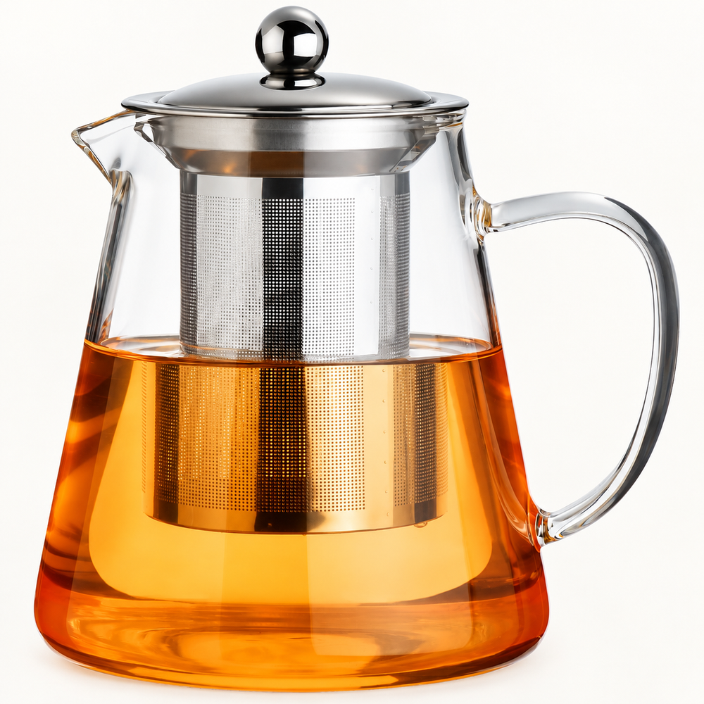 Clear Glass Teapot with Removable Infuser — image 1