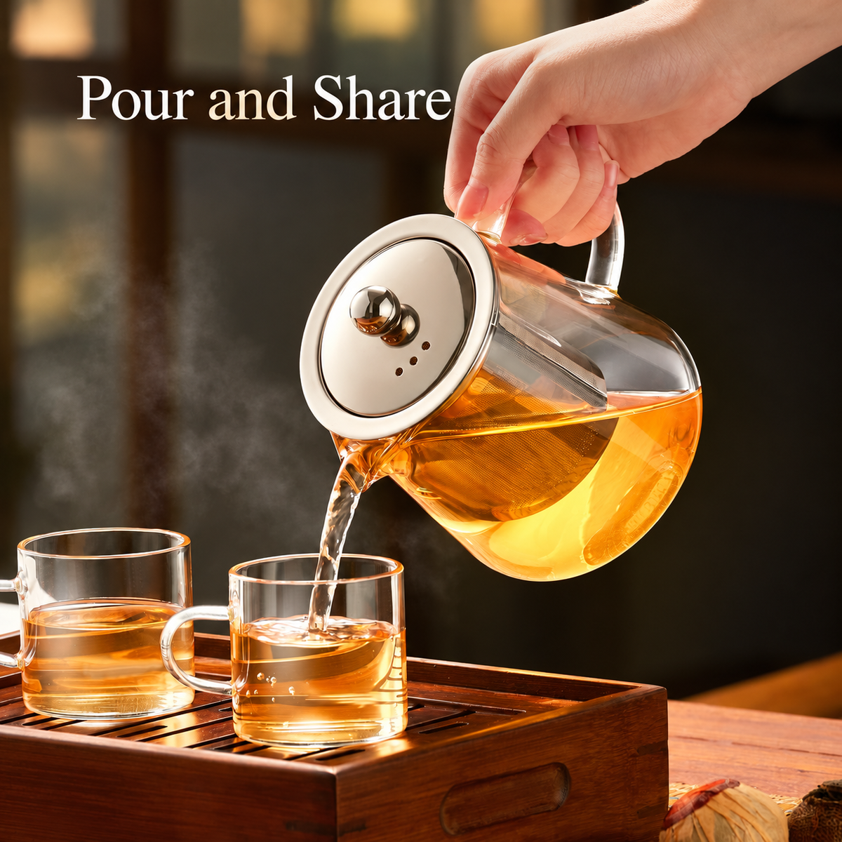 Clear Glass Teapot with Removable Infuser — image 4