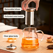 Clear Glass Teapot with Removable Infuser — image 6