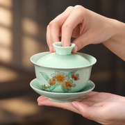 Celadon Gaiwan with Lid and Saucer — image 3