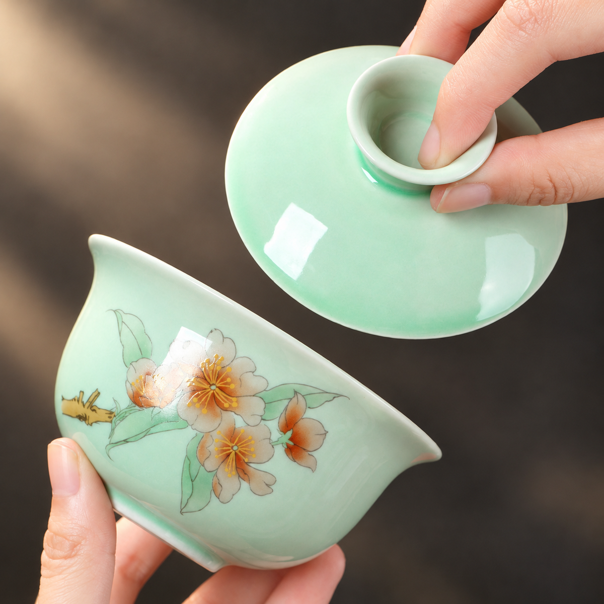Celadon Gaiwan with Lid and Saucer — image 6