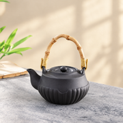 Clay Teapot with Natural Wood Handle — image 5
