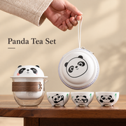 Panda Travel Tea Set with Three Cups — image 1