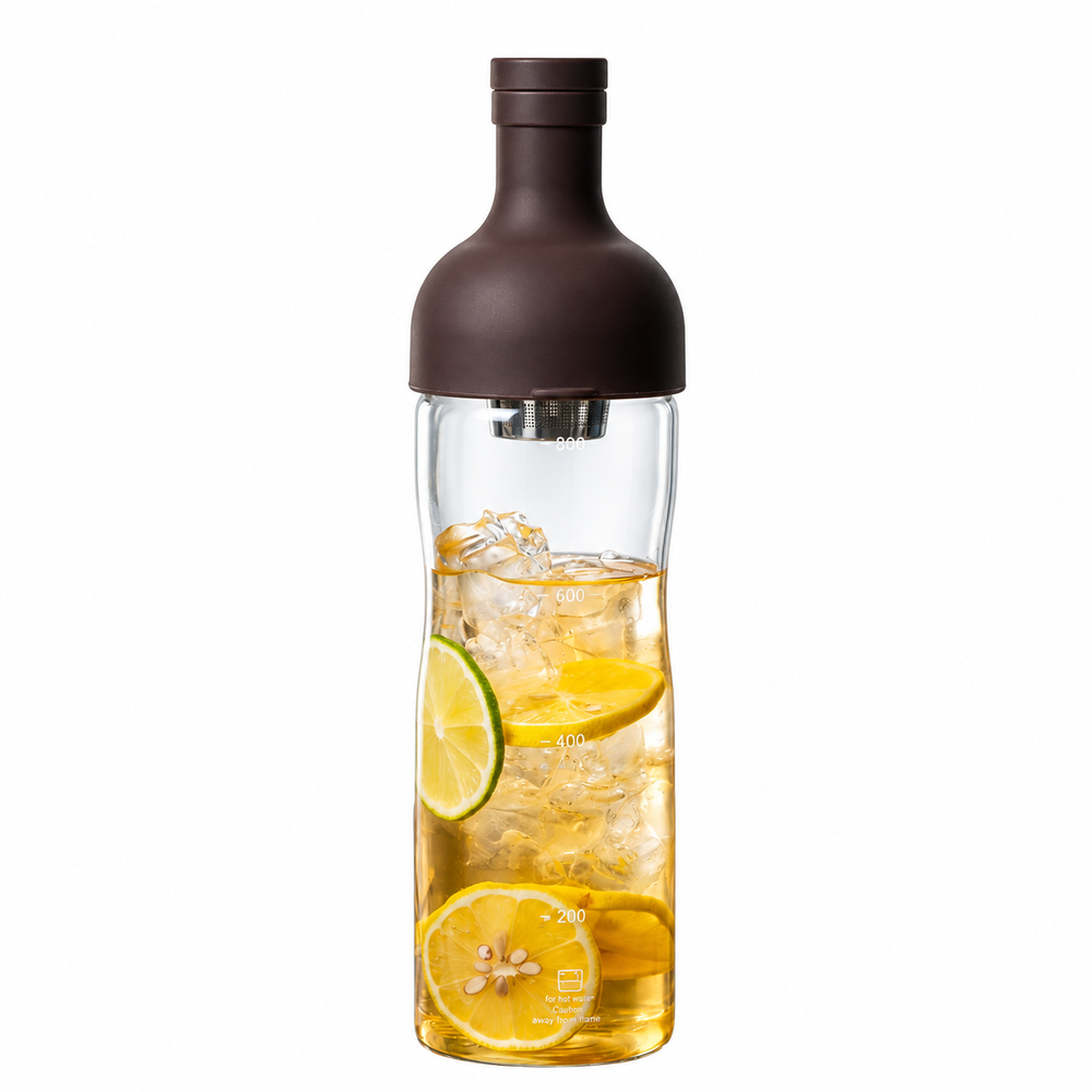 Glass Infuser Bottle with Dark Brown Lid — image 1