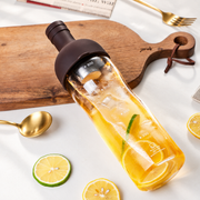 Glass Infuser Bottle with Dark Brown Lid — image 2