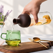 Glass Infuser Bottle with Dark Brown Lid — image 4