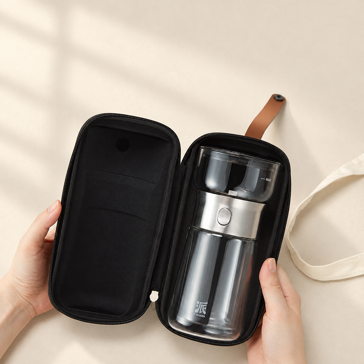 Double-Wall Glass Tea Infuser Cup with Carry Case — image 6