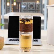 Glass Tea Infuser with Wood-Grain Collar — image 3