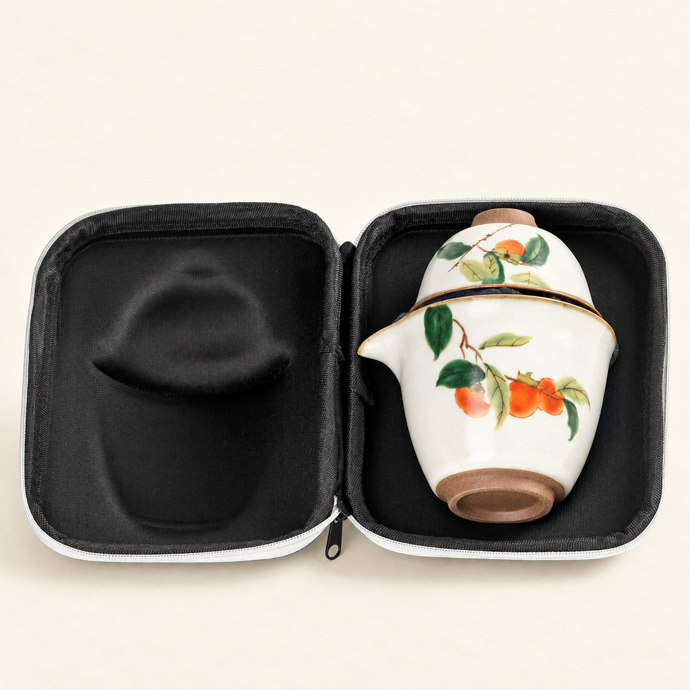 Persimmon Ceramic Travel Tea Set - source image 1