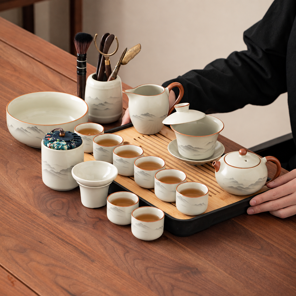 Mountain Landscape Ceramic Gongfu Tea Sets — image 1