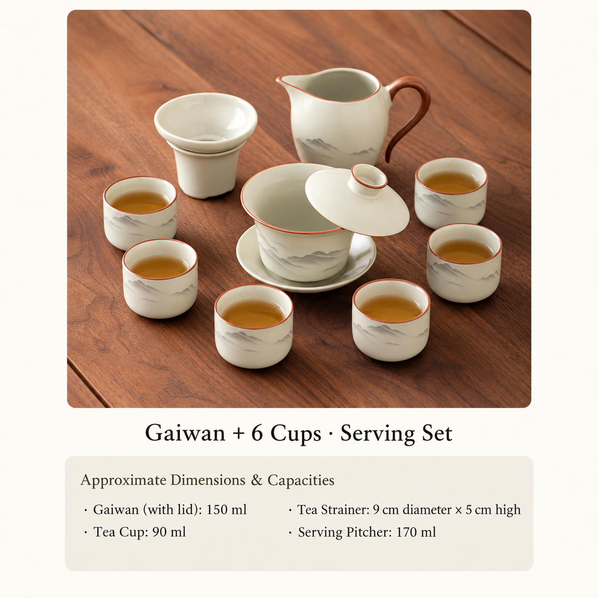 Mountain Landscape Ceramic Gongfu Tea Sets — image 9