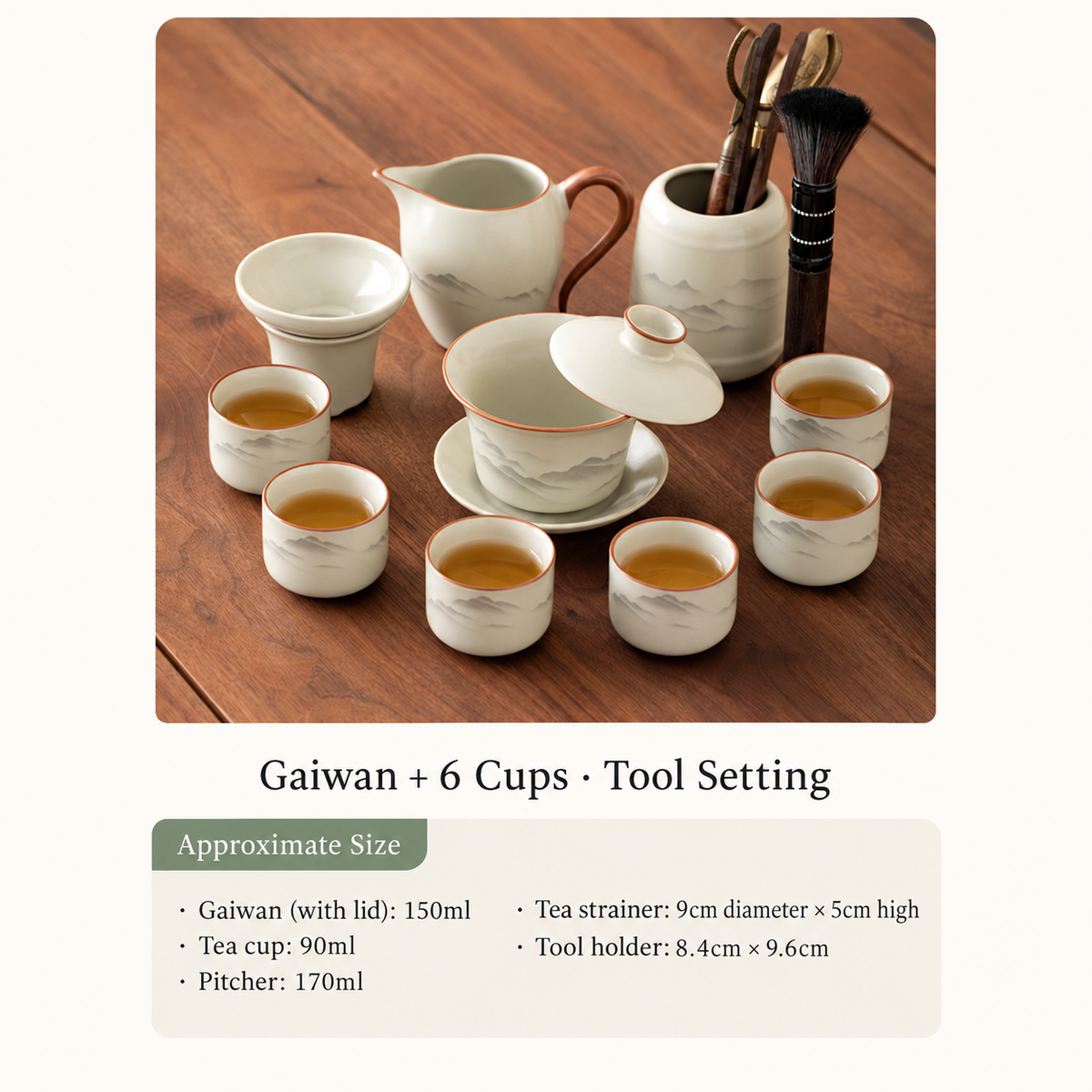 Mountain Landscape Ceramic Gongfu Tea Sets — image 12