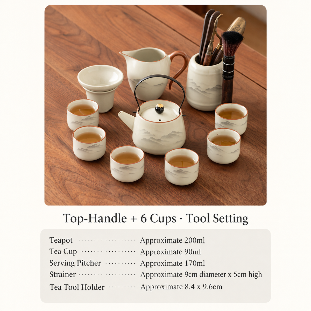 Mountain Landscape Ceramic Gongfu Tea Sets — image 14