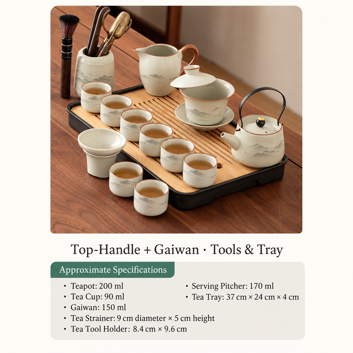 Mountain Landscape Ceramic Gongfu Tea Sets — image 31