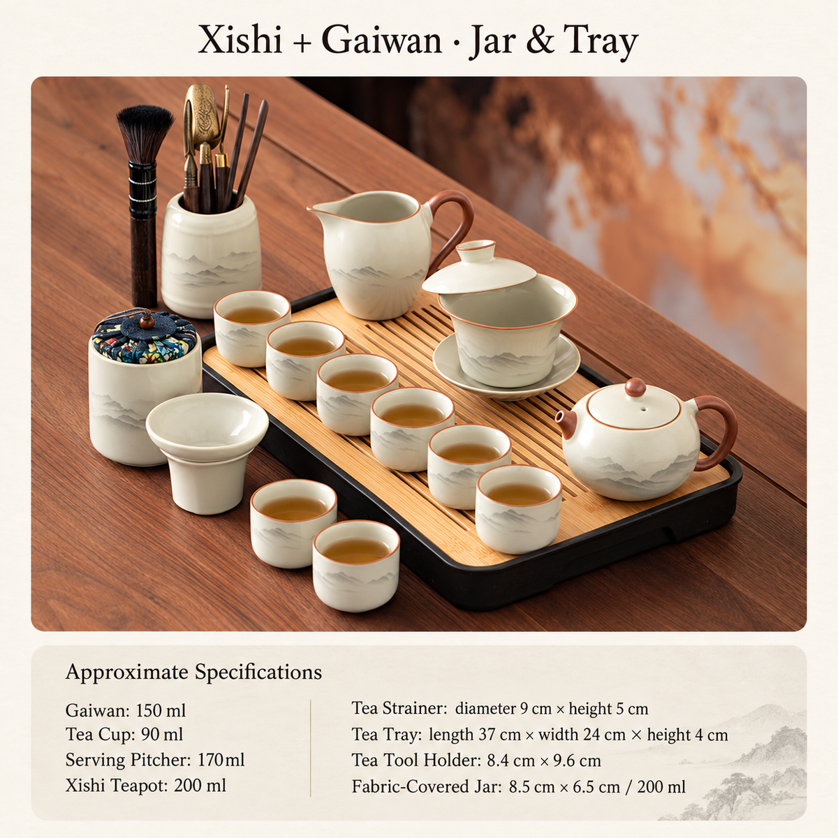 Mountain Landscape Ceramic Gongfu Tea Sets — image 32