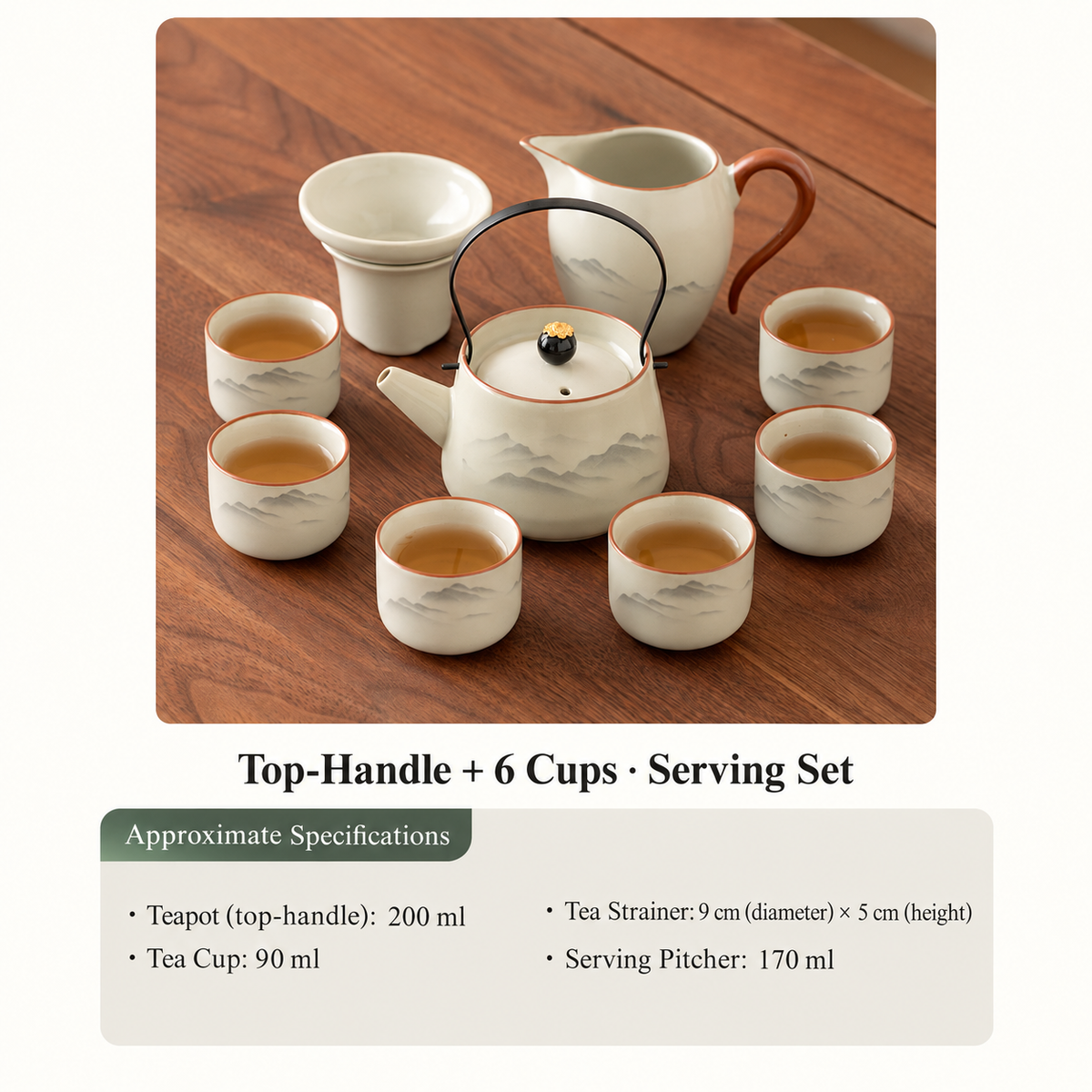 Top-Handle + 6 Cups - Serving Set