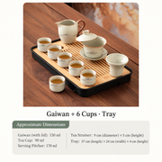 Gaiwan + 6 Cups - Tray