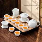 Landscape & Floral Ceramic Gongfu Tea Sets — image 8