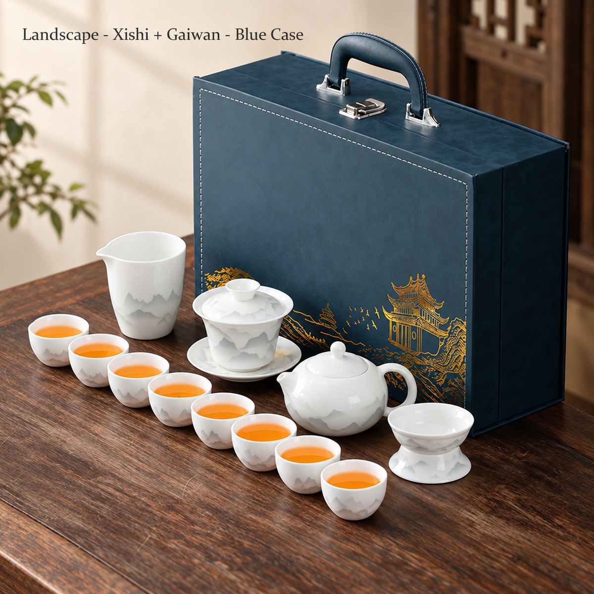 Landscape - Xishi + Gaiwan - Blue Case