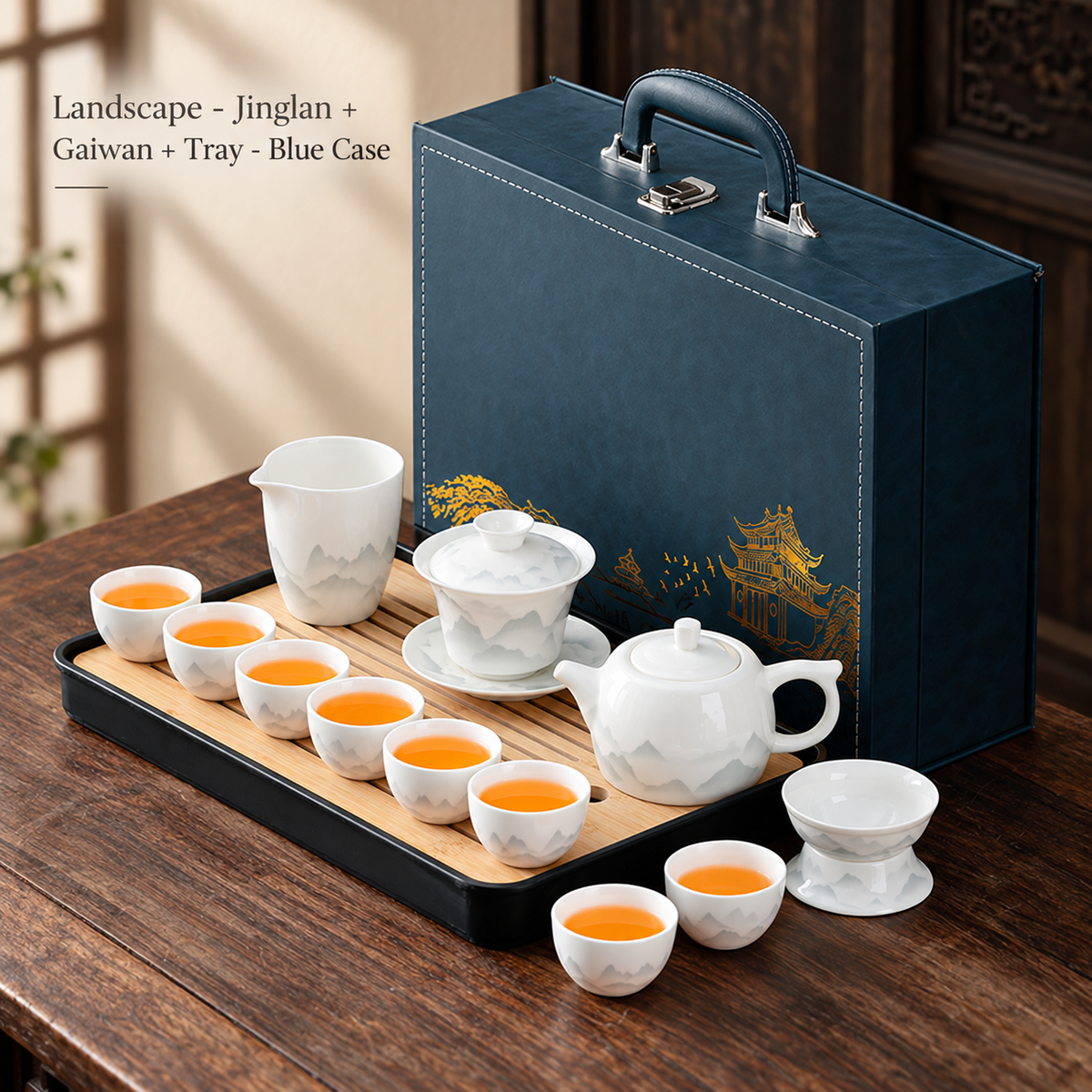 Landscape - Jinglan + Gaiwan + Tray - Blue Case