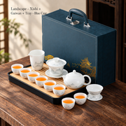 Landscape - Xishi + Gaiwan + Tray - Blue Case