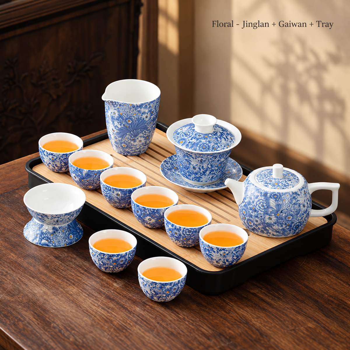 Floral - Jinglan + Gaiwan + Tray