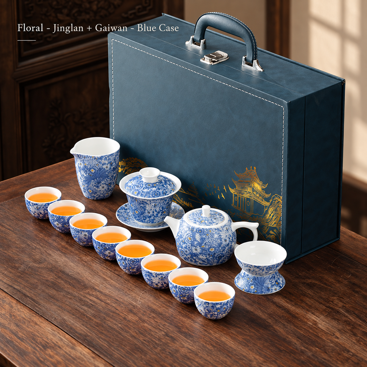 Floral - Jinglan + Gaiwan - Blue Case