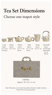 Tea set dimensions
