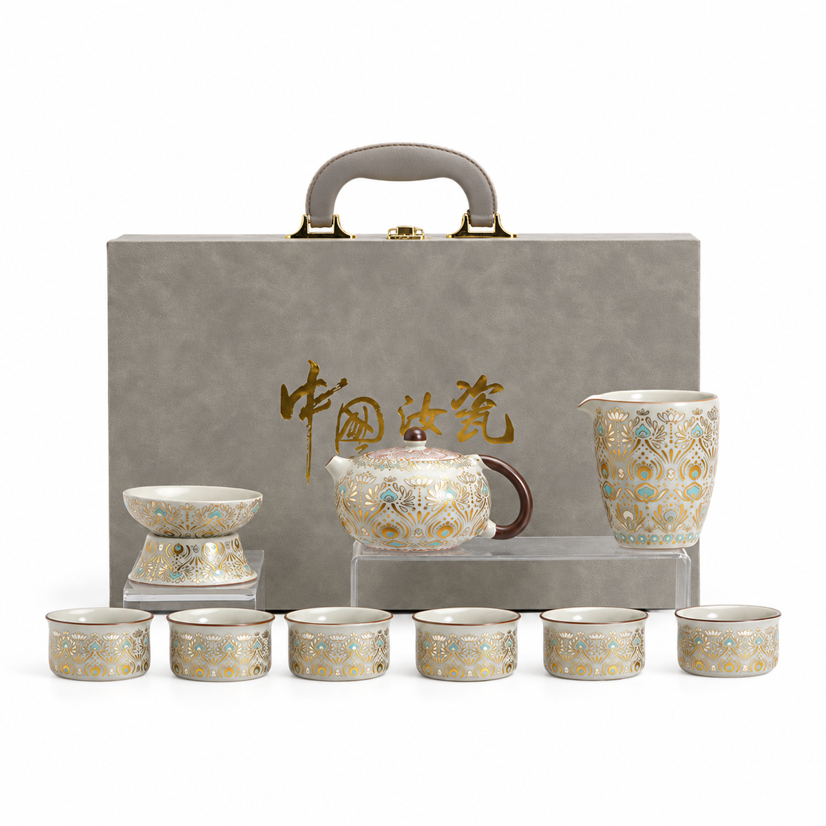 Dunhuang Motif Ceramic Gongfu Tea Set — image 5