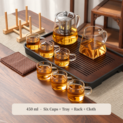 450 ml - Six Cups + Tray + Rack + Cloth