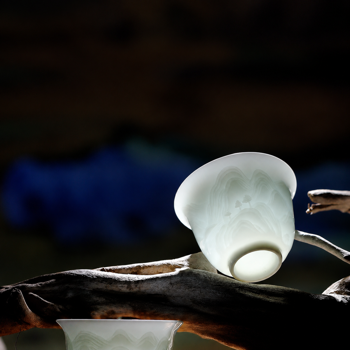 Landscape Relief Porcelain Gongfu Tea Set — image 3