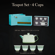 Landscape Relief Porcelain Gongfu Tea Set — image 7