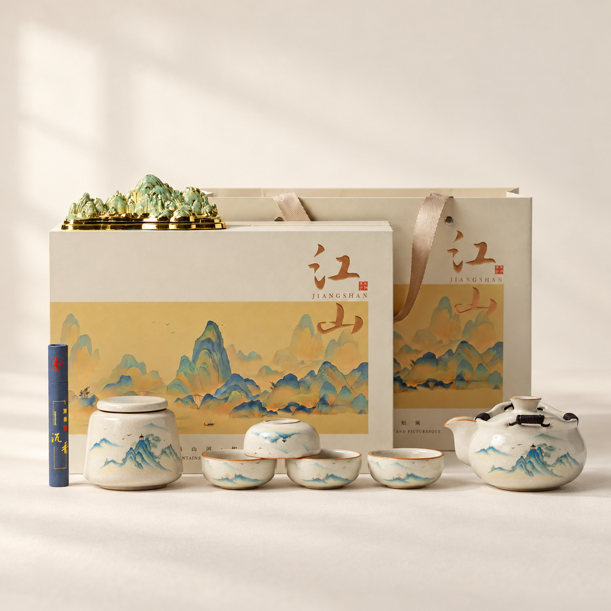 Ceramic Gongfu Tea Set with Landscape Gift Box — image 5