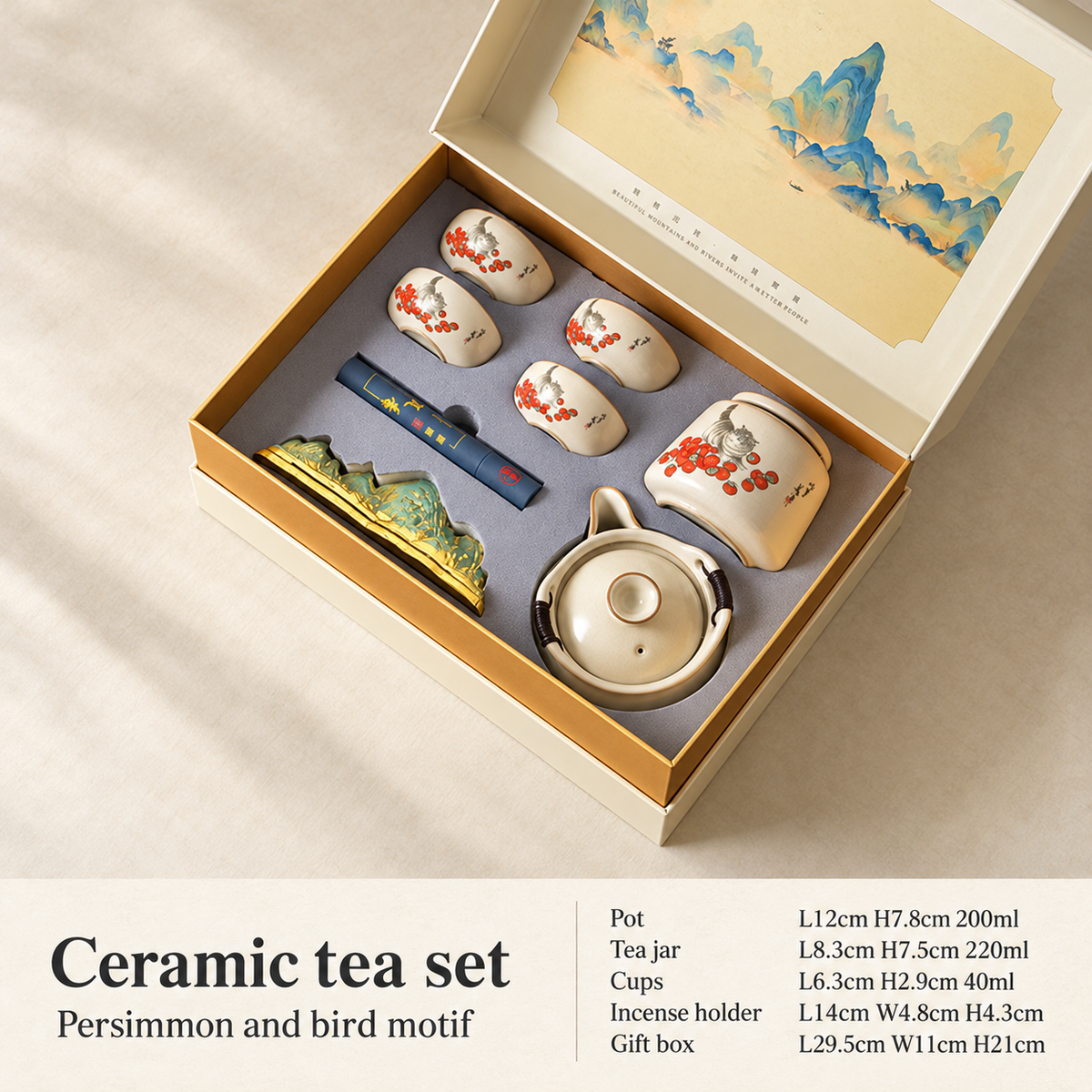 Ceramic Gongfu Tea Set with Landscape Gift Box — image 8