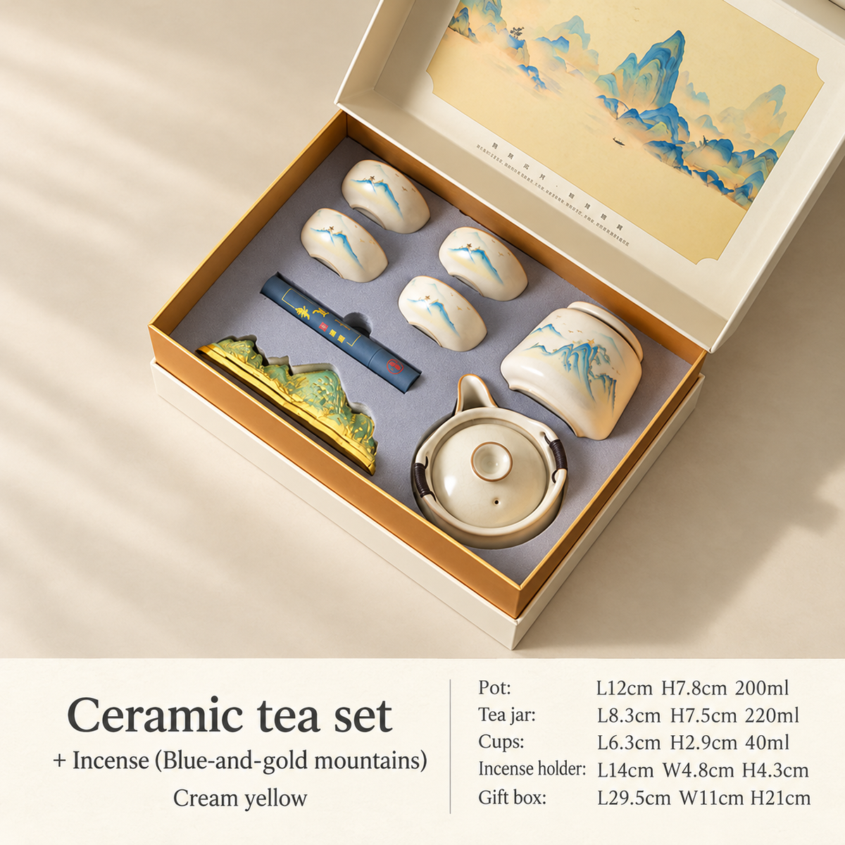 Blue-and-gold mountains — Mountain incense holder