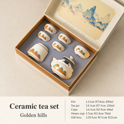 Golden hills — Five-cup tea set