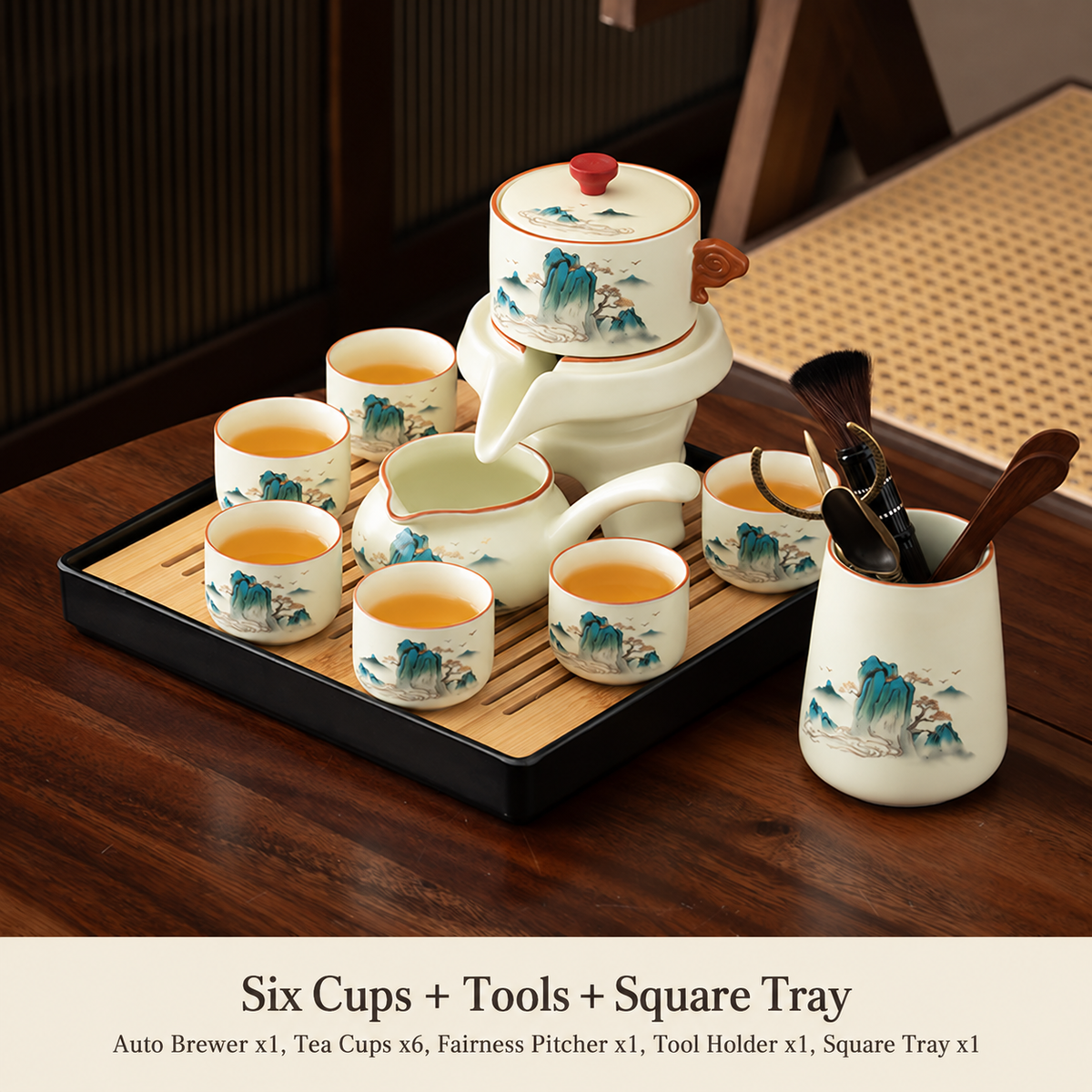 Landscape Ceramic Rotating Brewer Tea Sets — image 14