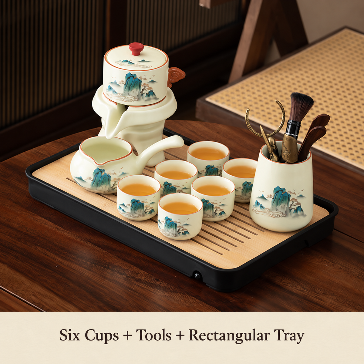 Landscape Ceramic Rotating Brewer Tea Sets — image 19