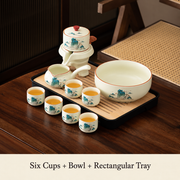 Six Cups + Bowl + Rectangular Tray