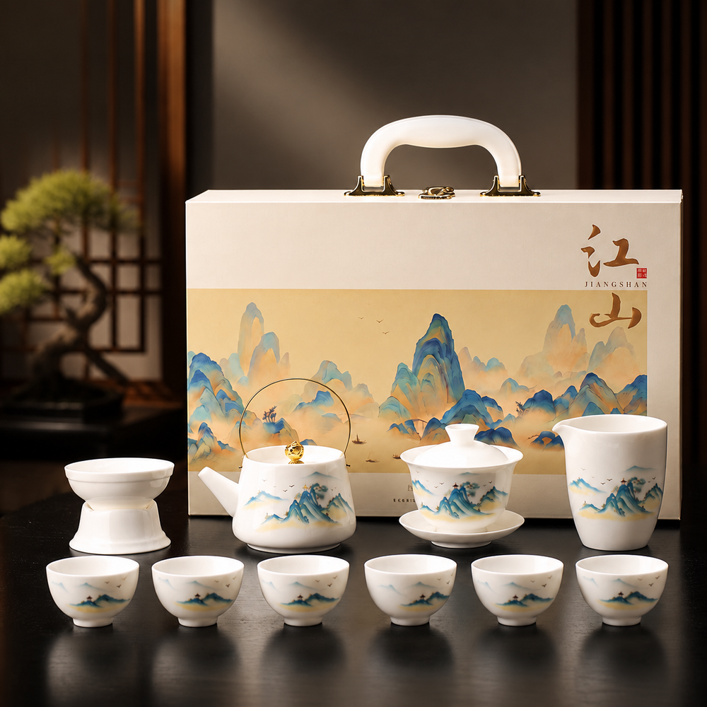 Jiangshan Mountain and River Ceramic Tea Set — image 1