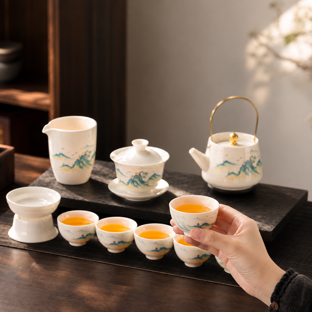 Jiangshan Mountain and River Ceramic Tea Set — image 2