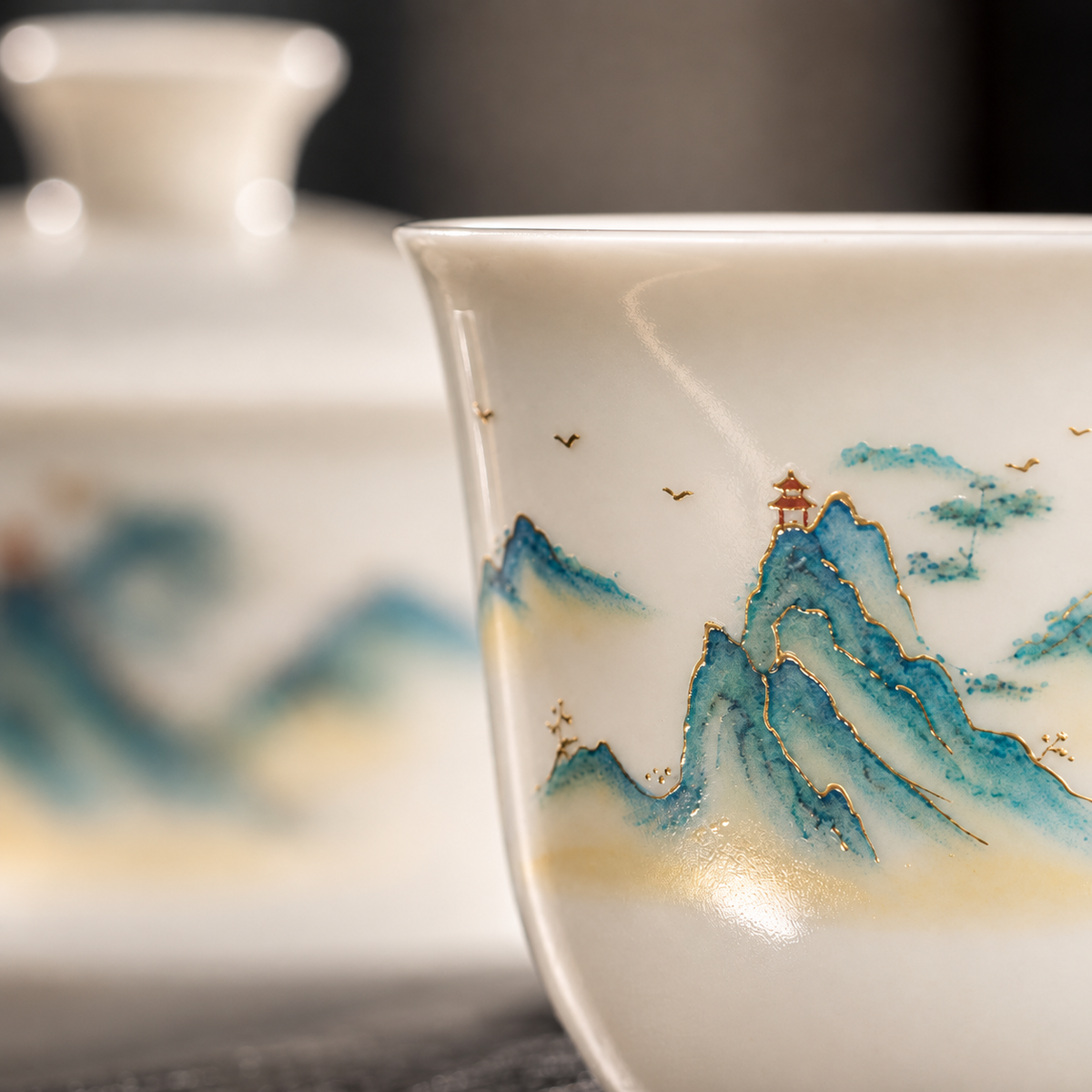 Jiangshan Mountain and River Ceramic Tea Set — image 4