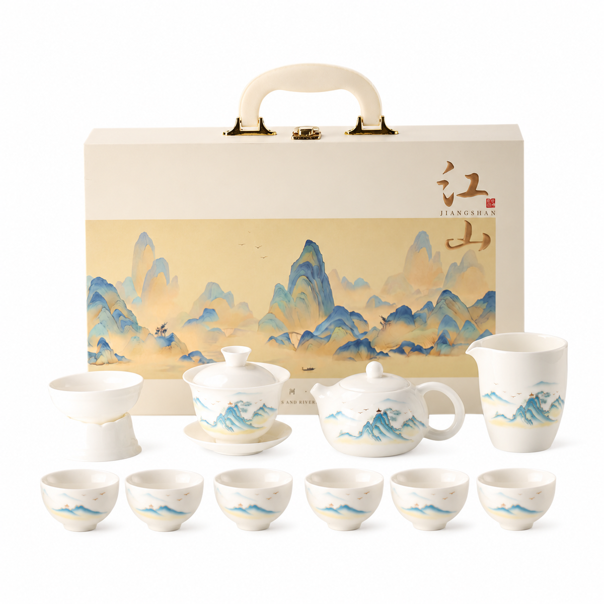 Jiangshan Mountain and River Ceramic Tea Set — image 5